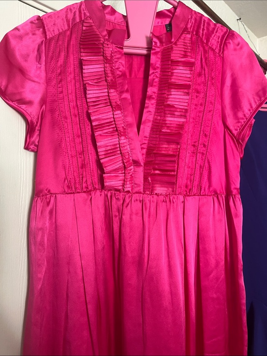 Ted Baker London Dresses & Skirts - Ted Baker London Vibrant Pink Satin Ruffle Dress